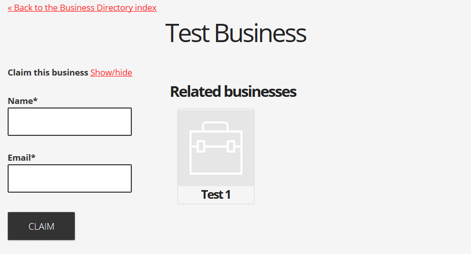 Form for claiming the business listing - Business Directory Plugin