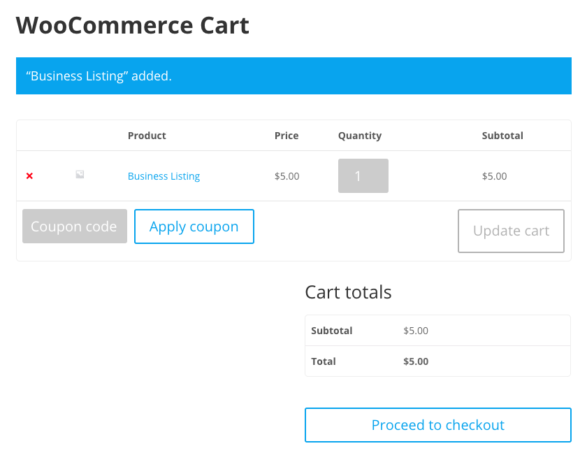 Shopping Cart Page