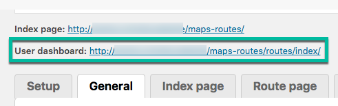 Link to the user dashboard - Route Display Plugin