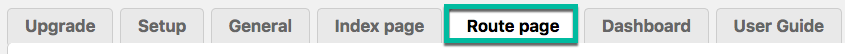 Route page settings - Route Display Plugin