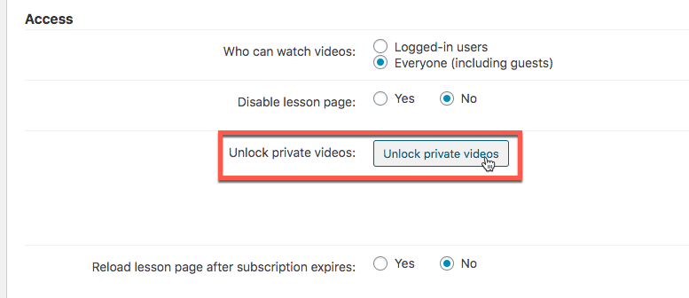 Unlocking Private Videos in Bulk - WordPress LMS Plugin