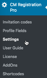 Navigation to the plugin settings - User Registration WordPress