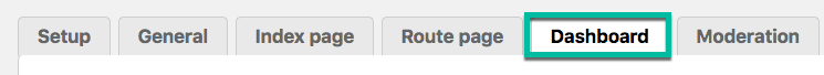 Dashboard settings - Route Display WordPress