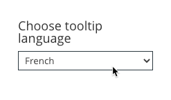 Dropdown for choosing languages - Tooltip Plugin WordPress