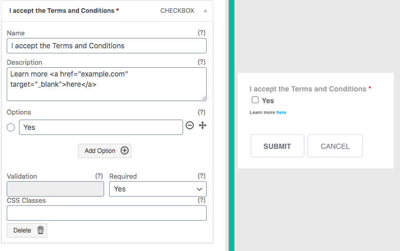 Adding 'Terms and Conditions' information - Event Booking Calendar WordPress Plugin