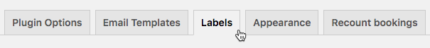 Labels tab - Best WordPress Scheduling Plugin