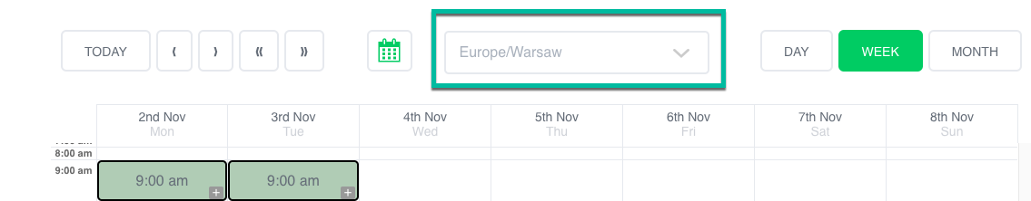 Choosing the timezone on the front-end - WordPress Scheduling Plugin