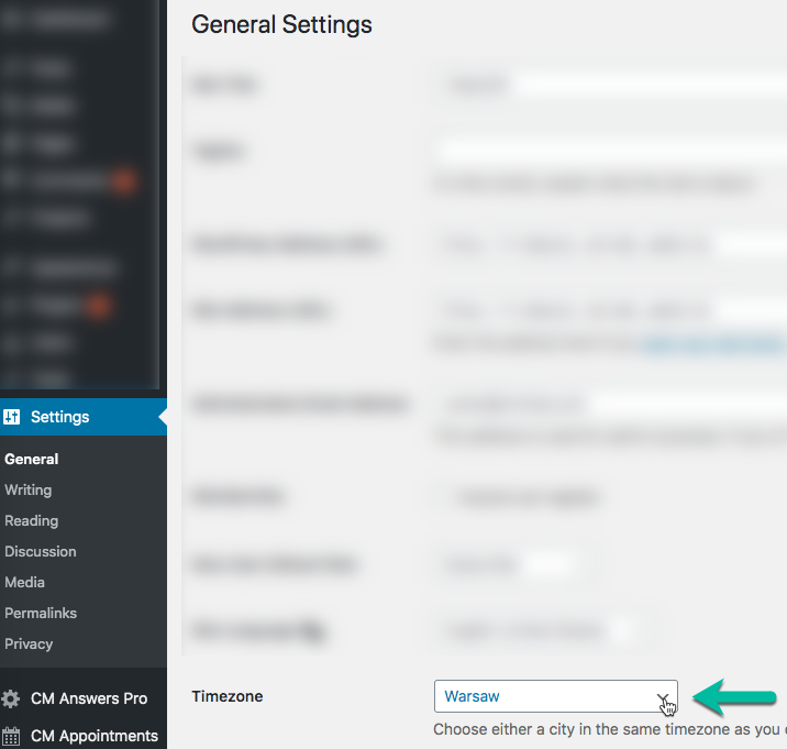 Choosing the site timezone - Best WordPress Scheduling Plugin