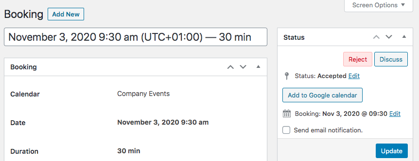 Managing the booking on the back-end - Event Booking Calendar WordPress Plugin