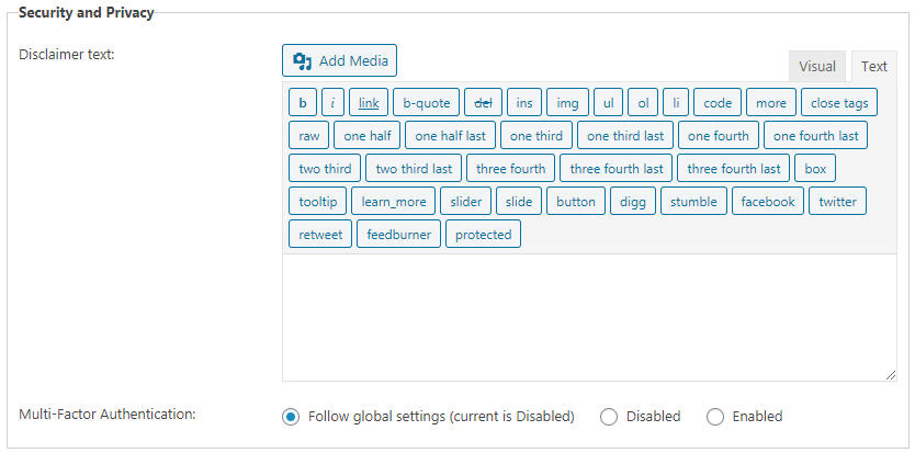 Adding disclaimer text - Members Plugin Restrict Content