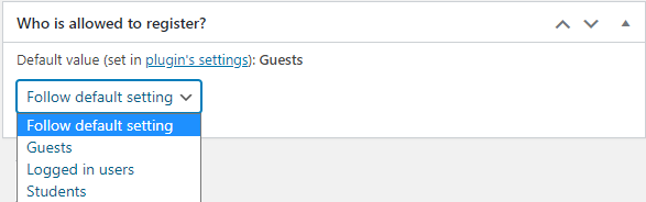 Choosing who is allowed to register - LMS WordPress Plugin for Courses