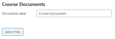 Adding course documents - E Learning WordPress Plugin