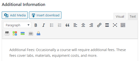 Adding additional information - WordPress LMS Plugin