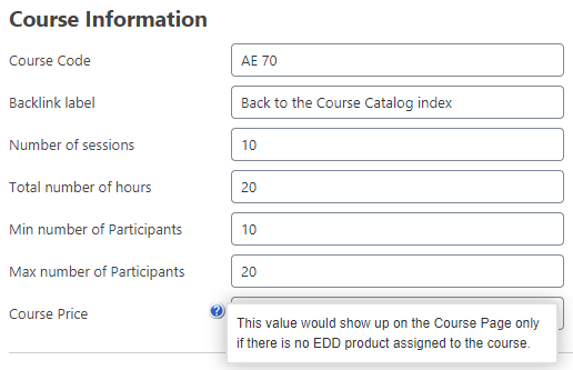 Adding course information - LMS Plugin for WordPress