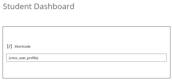 Shortcode for displaying student dashboard on the front-end - LMS Plugin for WordPress