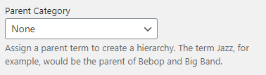 Choosing parent category - WordPress Content Aggregation