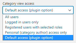 Setting up the category access - WordPress Plugin Content Curation