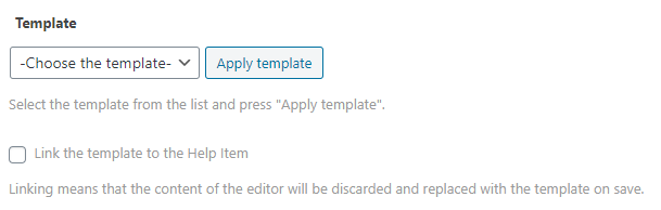 Using help item templates - WordPress OnBoarding Plugin