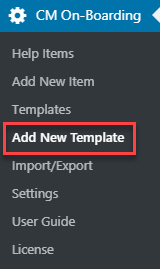 Adding new help item template - User OnBoarding Tool