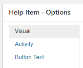 Help item options - WordPress On Screen Walkthrough Plugin