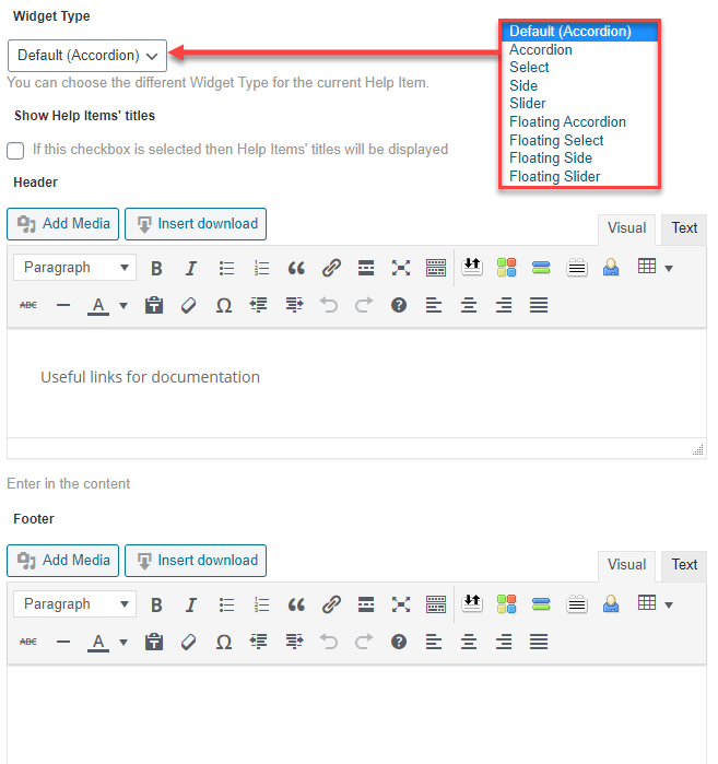 Visual settings - WordPress On Screen Walkthrough Plugin