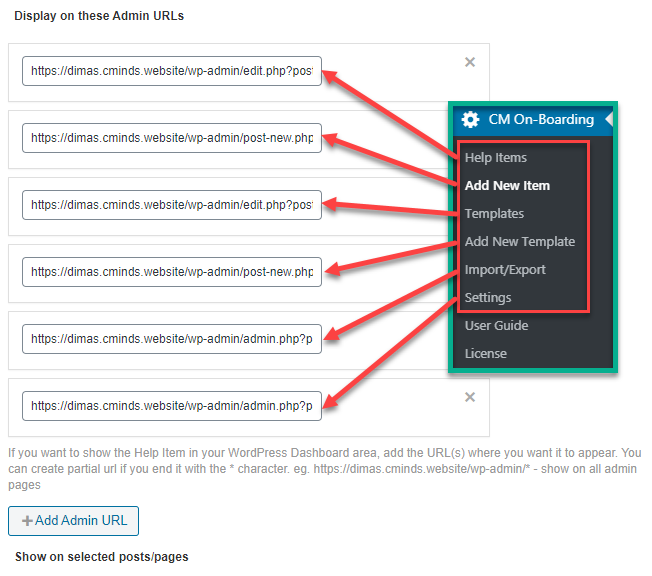 Choosing where to display the OnBoarding widget - Website Guided Tour Plugin