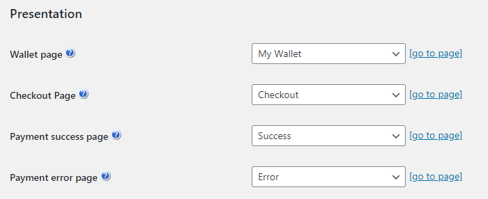 Presentation settings - WordPress MicroPayments