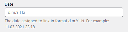 Setting up the link date - WordPress Plugin Content Curation