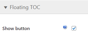 Enabling Floating TOC - Floating Table of Contents WordPress
