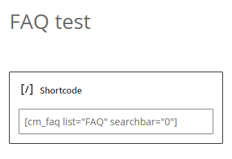 Shortcode for displaying specific FAQ list without searchbar - WordPress Plugin for Expanding FAQ