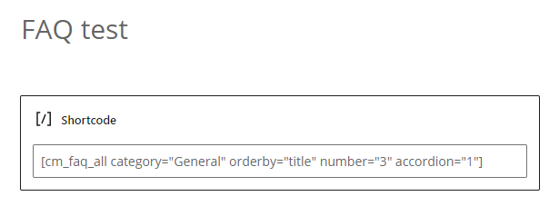 Shortcode for displaying a list of questions of certain category - WordPress FAQ Plugin