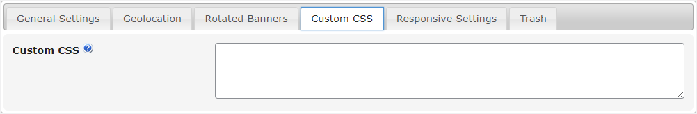 Custom CSS settings - WordPress Advertising Plugin