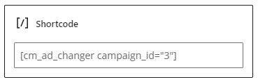 Adding campaign shortcode - WordPress Ad Management Plugin