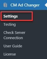 Navigation to the client plugin settings - WordPress Ad Management