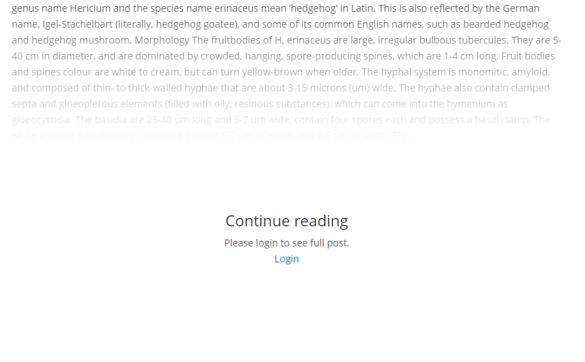 Example of the partial content restriction with the fade effect - Page Restriction WordPress