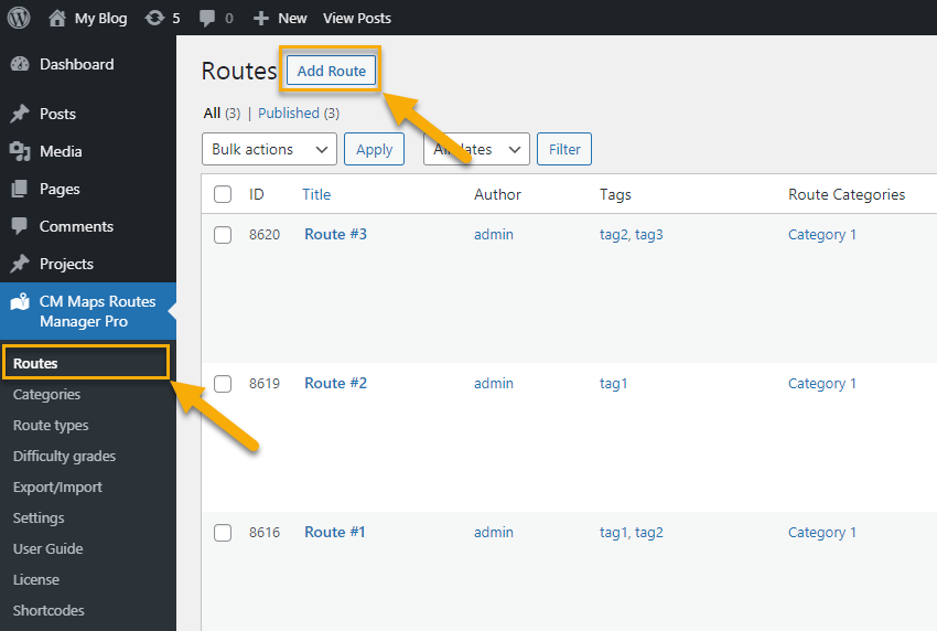 Adding new route - WordPress Plugin Show Route