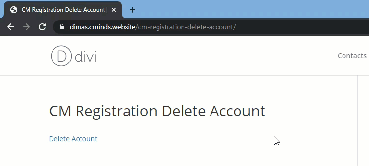 Deleting the account - WordPress Plugin User Registration