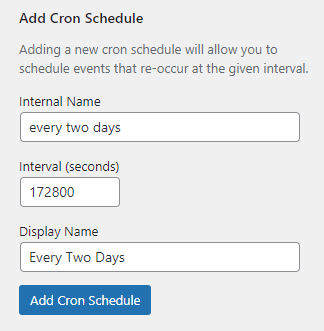 Creating new Cron schedule - WordPress RSS Multi Importer Plugin