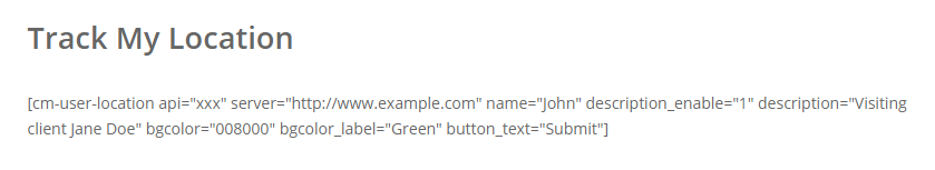 Displaying the form for sending locations using the shortcode - Maps WordPress Plugin