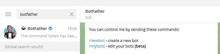 Using BotFather for creating a bot - Telegram Plugin for WordPress