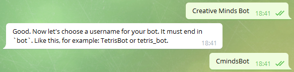 Specifying a bot username - Telegram Bot Plugin for WordPress