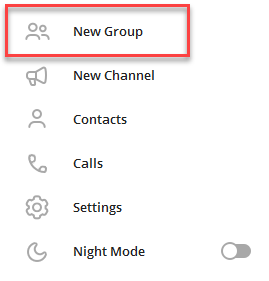 Creating new group - Telegram WordPress Widget