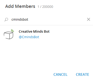 Creating the group - Telegram Group Bot Manager