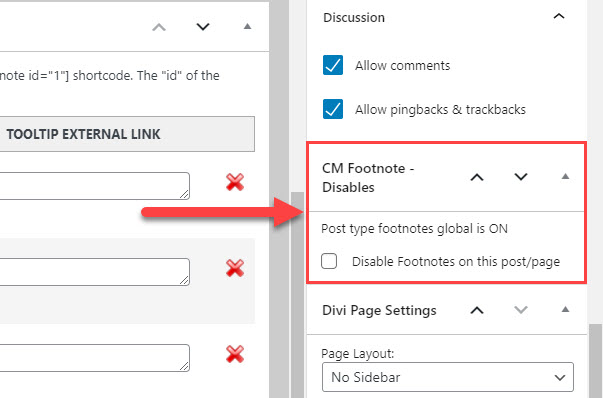 Disabling footnotes on the specific post - WordPress Citation Plugin