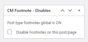 Disabling footnotes on the specific page - WordPress Citation Plugin