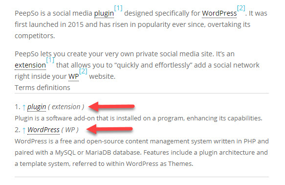 Displaying term synonyms - Knowledge Base WordPress Plugin