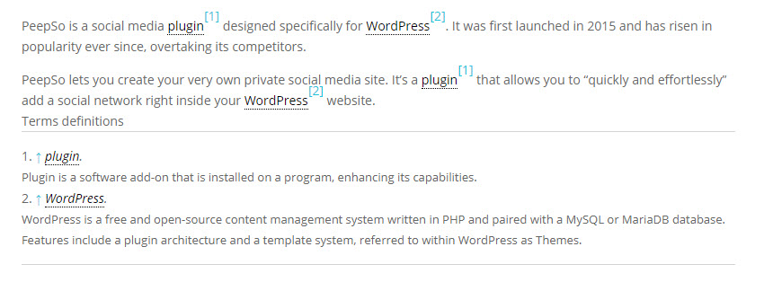 Footnotes - Tooltip Plugin WordPress