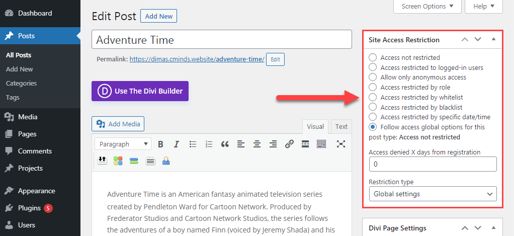 Restricting access to specific post using metabox - Content Gate