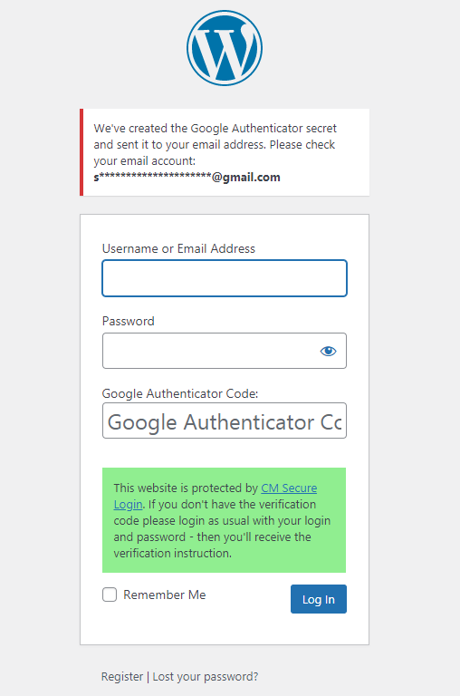 Creating GA secret - WordPress Two Factor Authentication Plugin