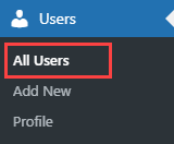 Navigation to the list of all users - WordPress Two Factor Authentication Plugin